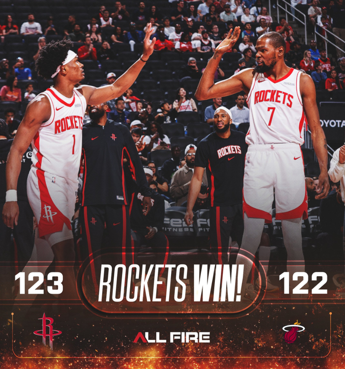 火箭绝杀热火阿门补篮定乾坤 杜兰特里程碑之夜